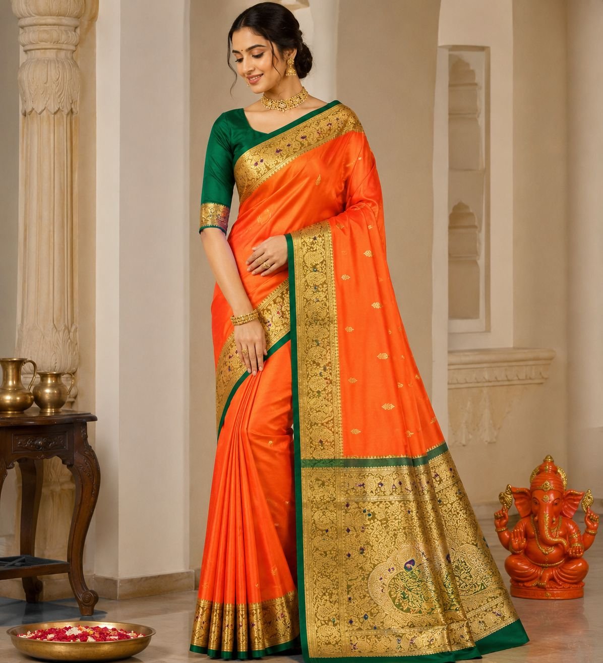 Peshwai silk saree